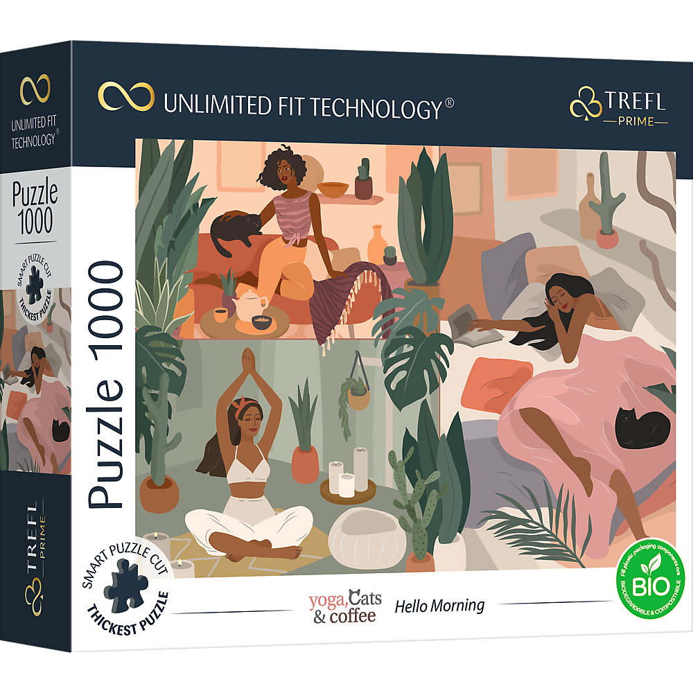 Yoga, Katzen & Kaffee, Hello Morning - UFT Puzzle 1000 Teile