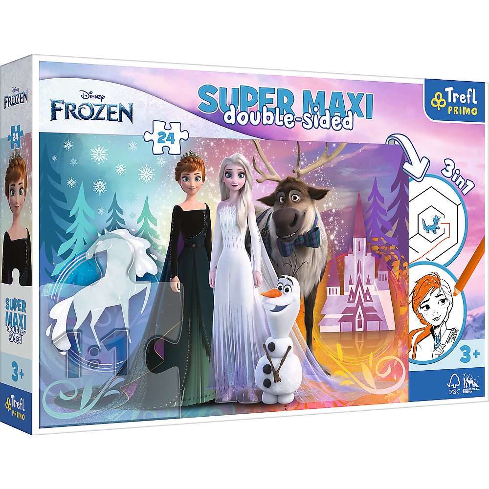 Disney Frozen 2 - Primo Super Maxi Puzzle 24 Teile und Malvorlage