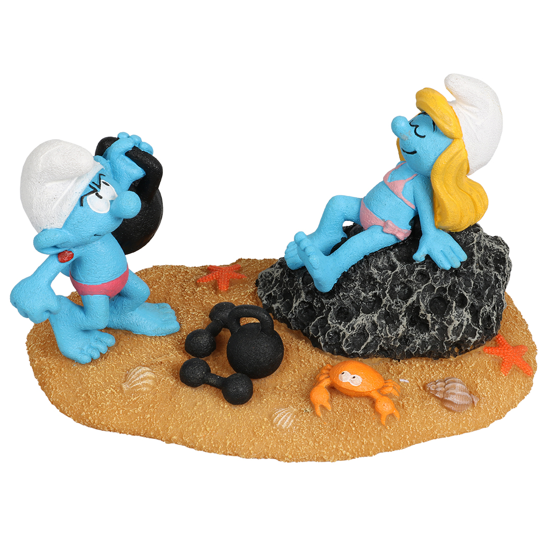 Schlumpfine mit Muskelschlumpf - Deko-Figur
