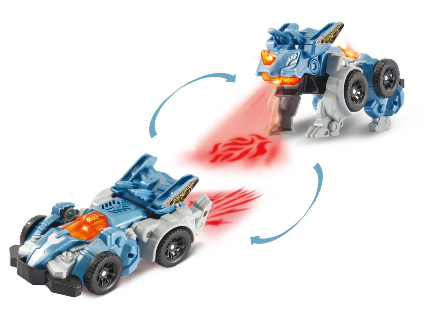 Switch & Go Dinos - Fire Mini Triceratops - 15 cm