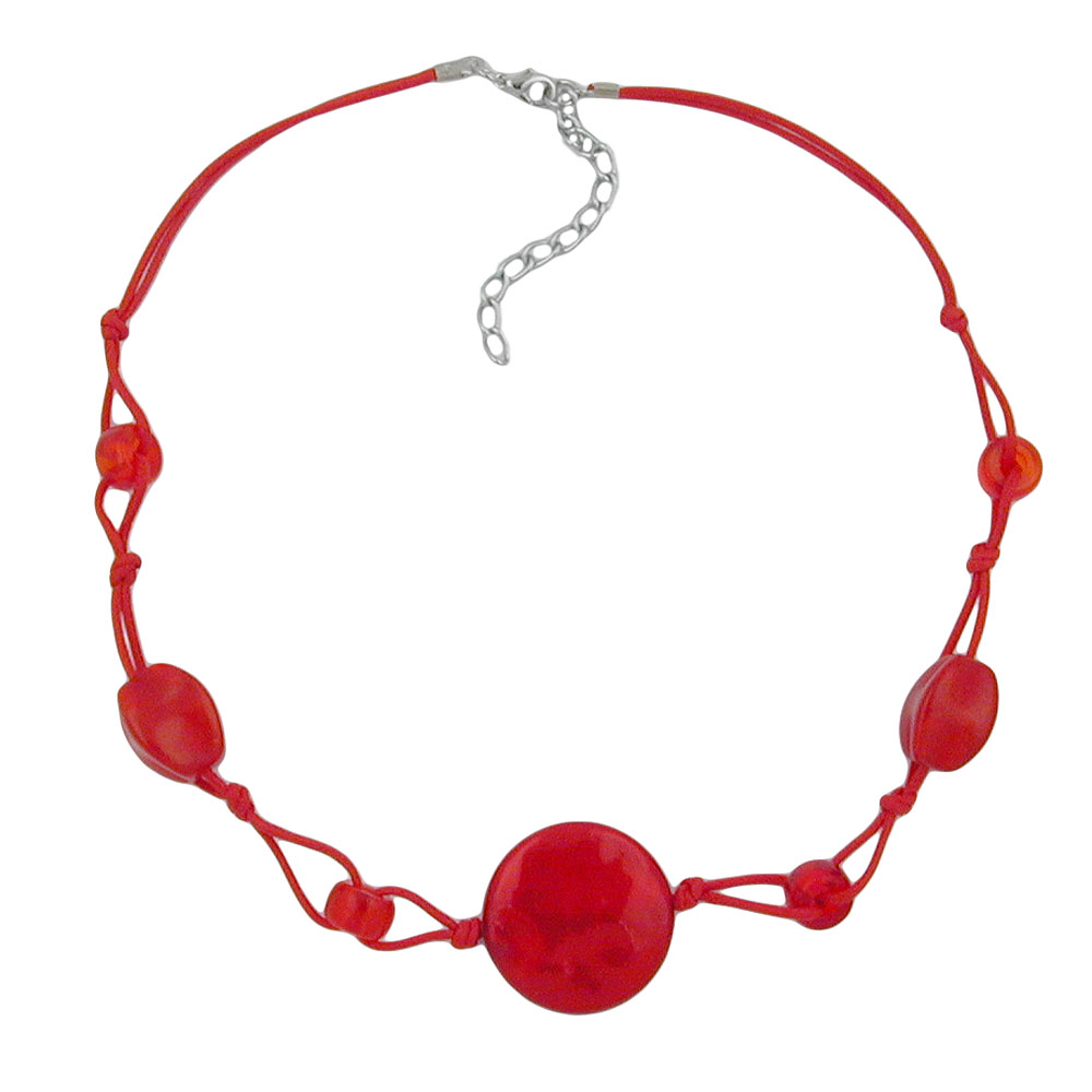 Kette, Scheibe koralle-seidig (Länge 45cm, rot)