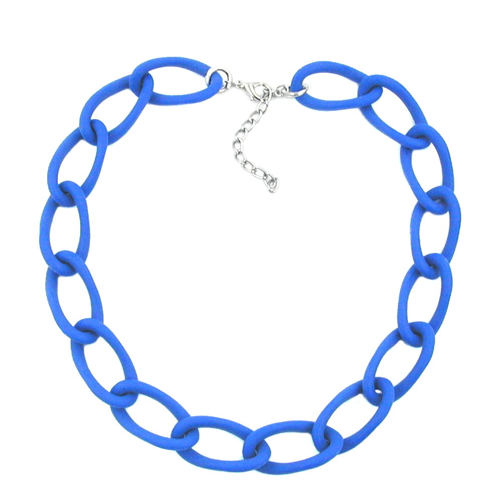 Kette Weitpanzer Kettenglieder Kunststoff jeansblau-matt 45cm (Länge 45cm, blau)