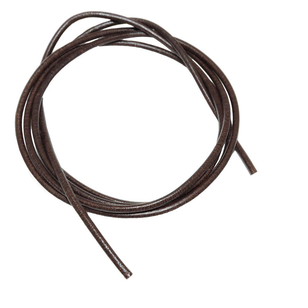 Lederband rund Rindleder 2mm braun gefärbt ca. 1m (Länge 100cm, dunkelbraun)