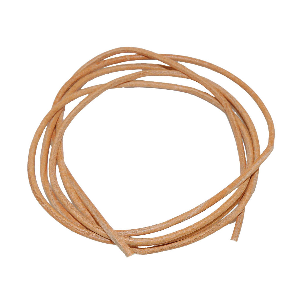 Lederband rund Rindleder 2mm naturfarben ca. 1m (Länge 100cm, natur)