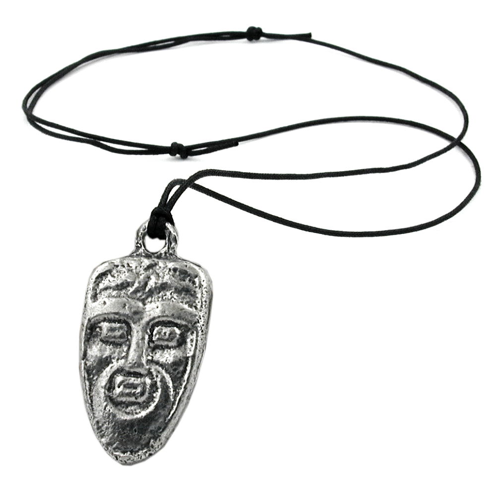 Kette 47x29mm Zinn-Anhänger Maske 100cm (Länge 100cm)