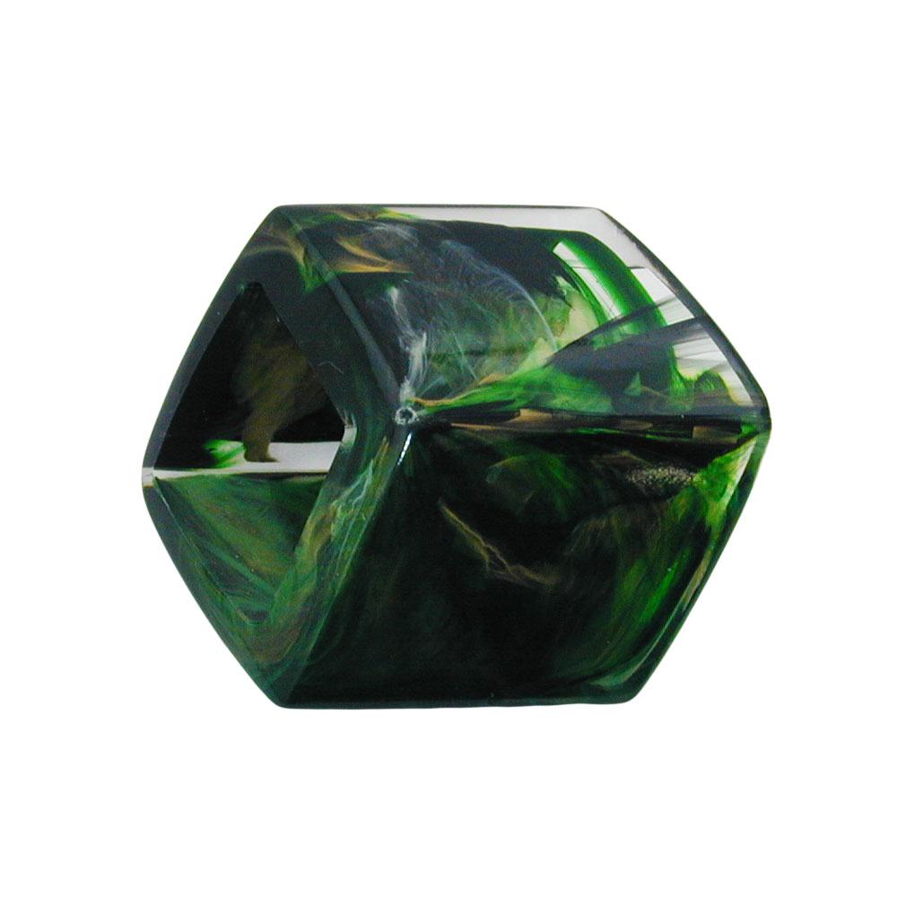 Tuchring 45x36x18mm Sechseck grün-marmoriert glänzend Kunststoff (grün)