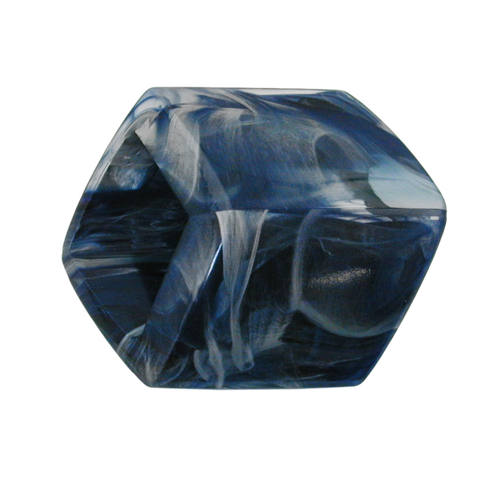 Tuchring 45x36x18mm Sechseck blau-marmoriert glänzend Kunststoff (blau)
