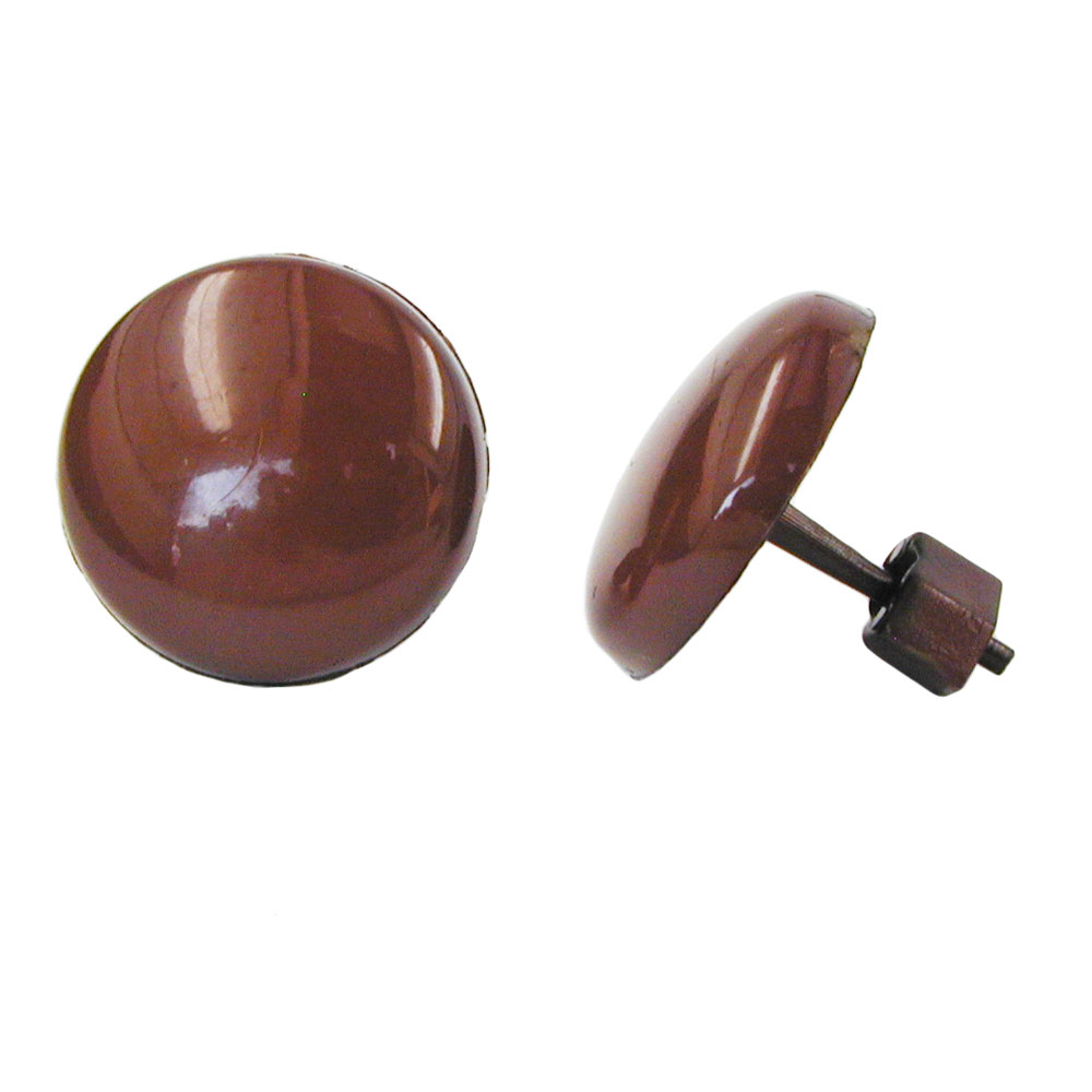 Ohrstecker Ohrring 13mm schokoladenbraun Kunststoff Vollplastik flach gewölbt (braun)