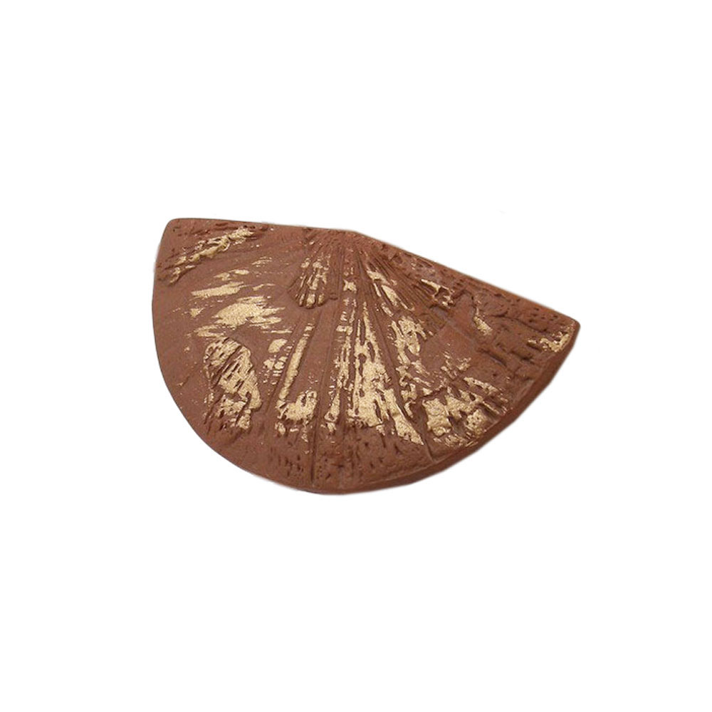 Brosche Anstecknadel 37x70x7mm Kunststoff Fächer braun-gold-strich (braun)