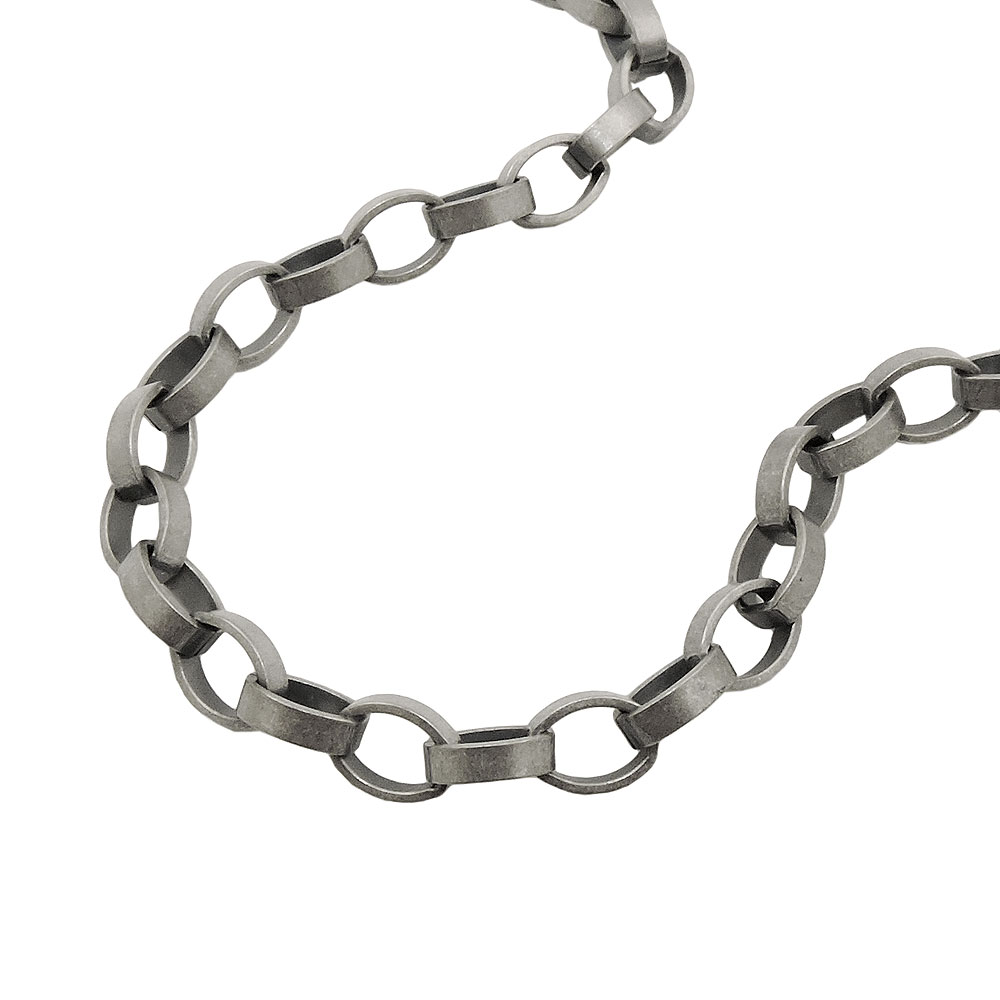 Armband 5mm Ankerkette Metall altsilberfarben 21cm (Länge 21cm)