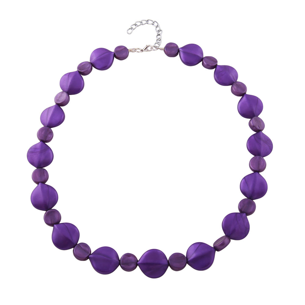 Kette 20x18mm Blattperle Kunststoff lila-seidig 50cm (Länge 50cm)