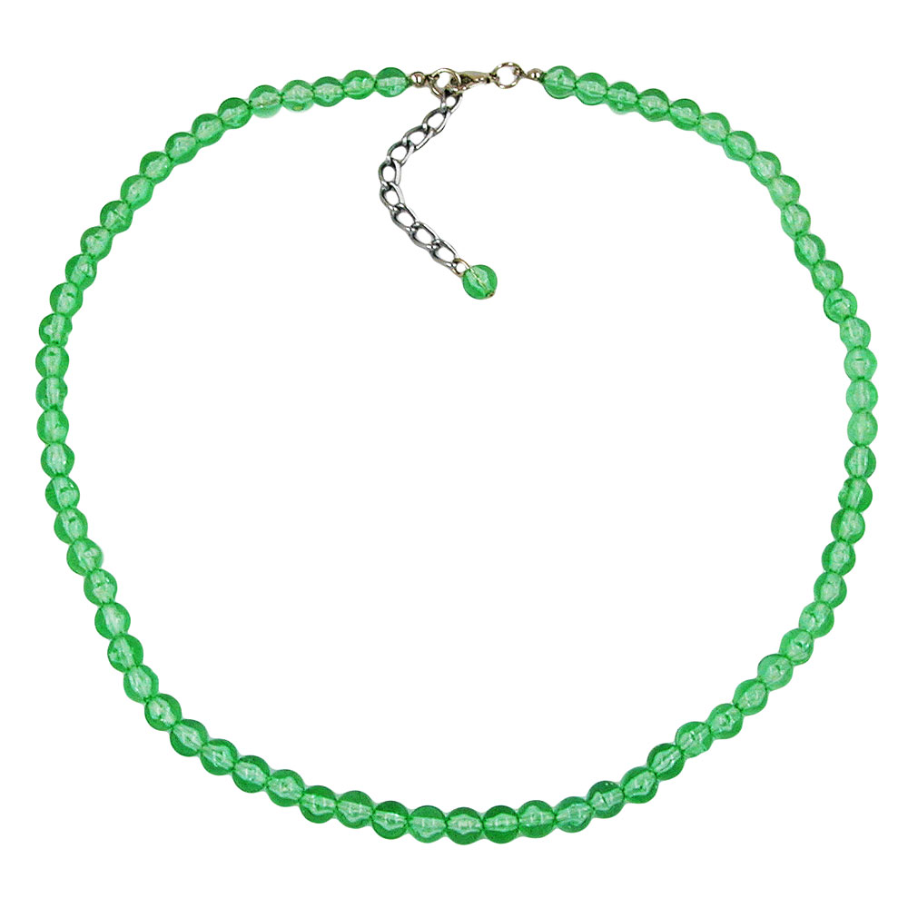 Kette 6mm Perle Kunststoff kiwi-transparent 42cm (Länge 42cm, hellgrün)