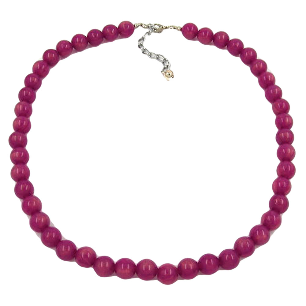 Kette 10mm Kunststoffperlen beere-violett-glänzend 45cm (Länge 45cm, lila)