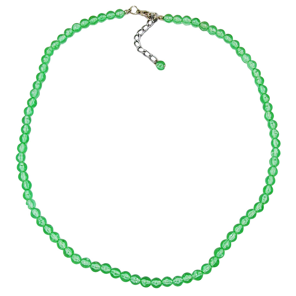 Kette 6mm Perle Kunststoff kiwi-transparent 50cm (Länge 50cm, hellgrün)