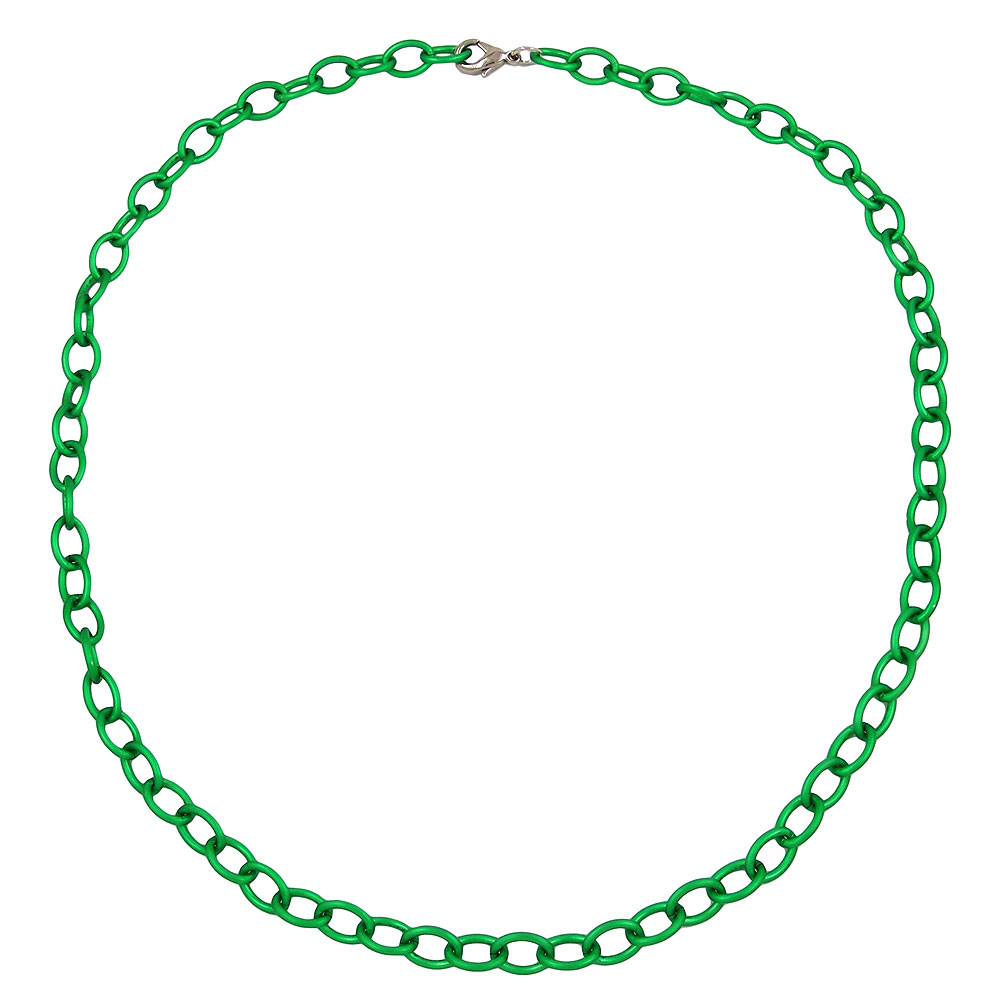Kette 7mm Eloxalkette Anker weit oval grün-matt Aluminium 50cm (Länge 50cm, hellgrün)