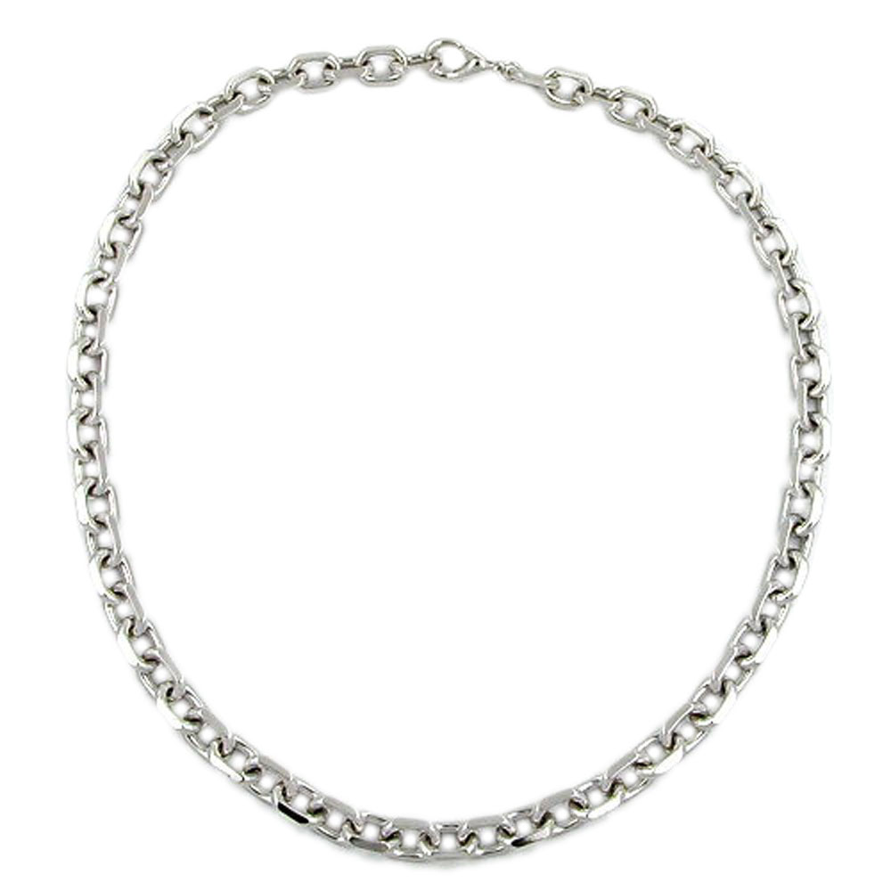 Kette 9mm Ankerkette rhodiniert diamantiert 50cm (Länge 50cm)