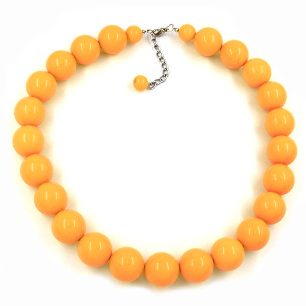 Kette 20mm Perlen Kunststoff gelb-glänzend 50cm (Länge 50cm, gelb)