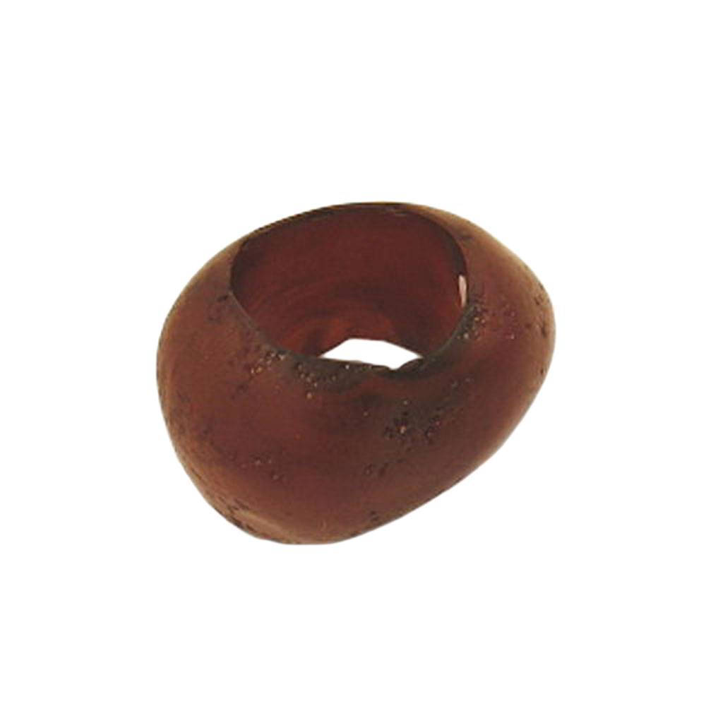 Tuchring 33x25mm Kunststoff Ringperle unrund 17mm-Loch dunkelhorn-marmoriert matt (braun)