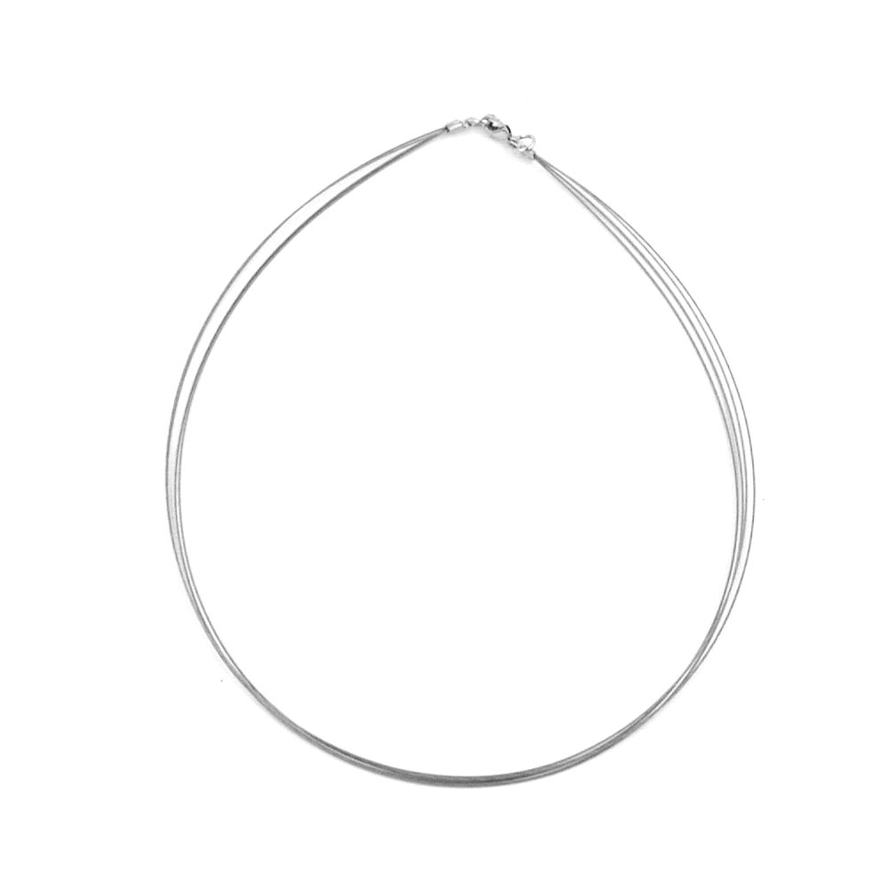 Drahtkette pur ohne Anhänger 4-fach Edelstahldraht ummantelt 40cm (Länge 40cm, silber-fbg)