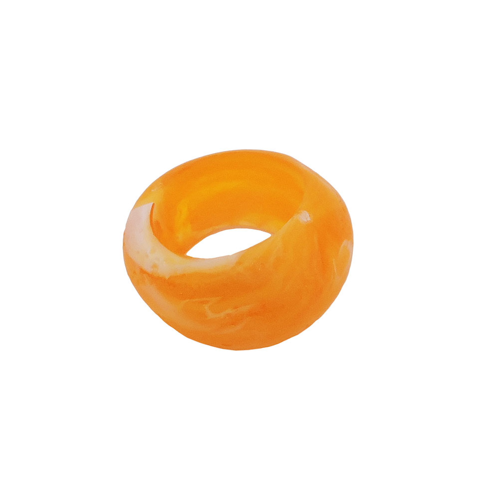 Tuchring 28x19mm Kunststoff Ringperle unrund 17mm-Loch gelb matt (gelb)