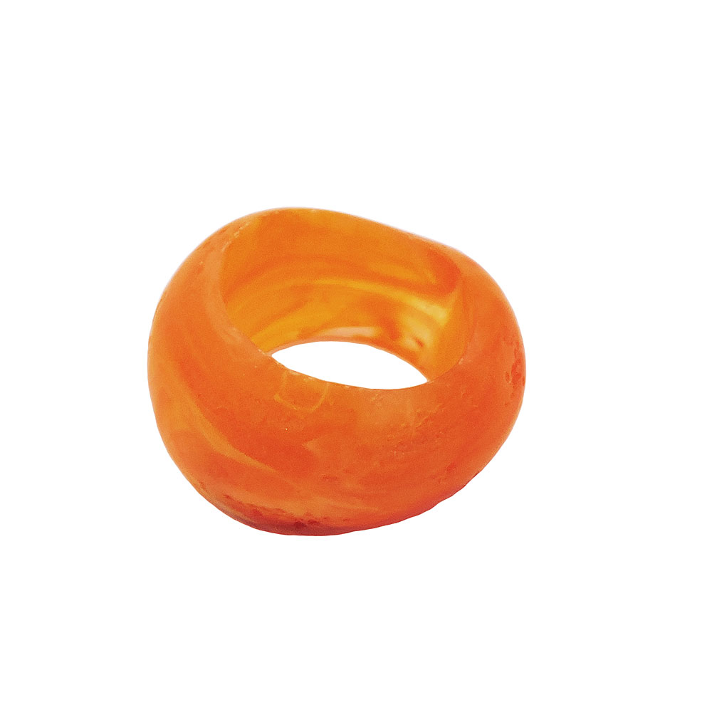 Tuchring 28x19mm Kunststoff Ringperle unrund 17mm-Loch orange matt (orange)