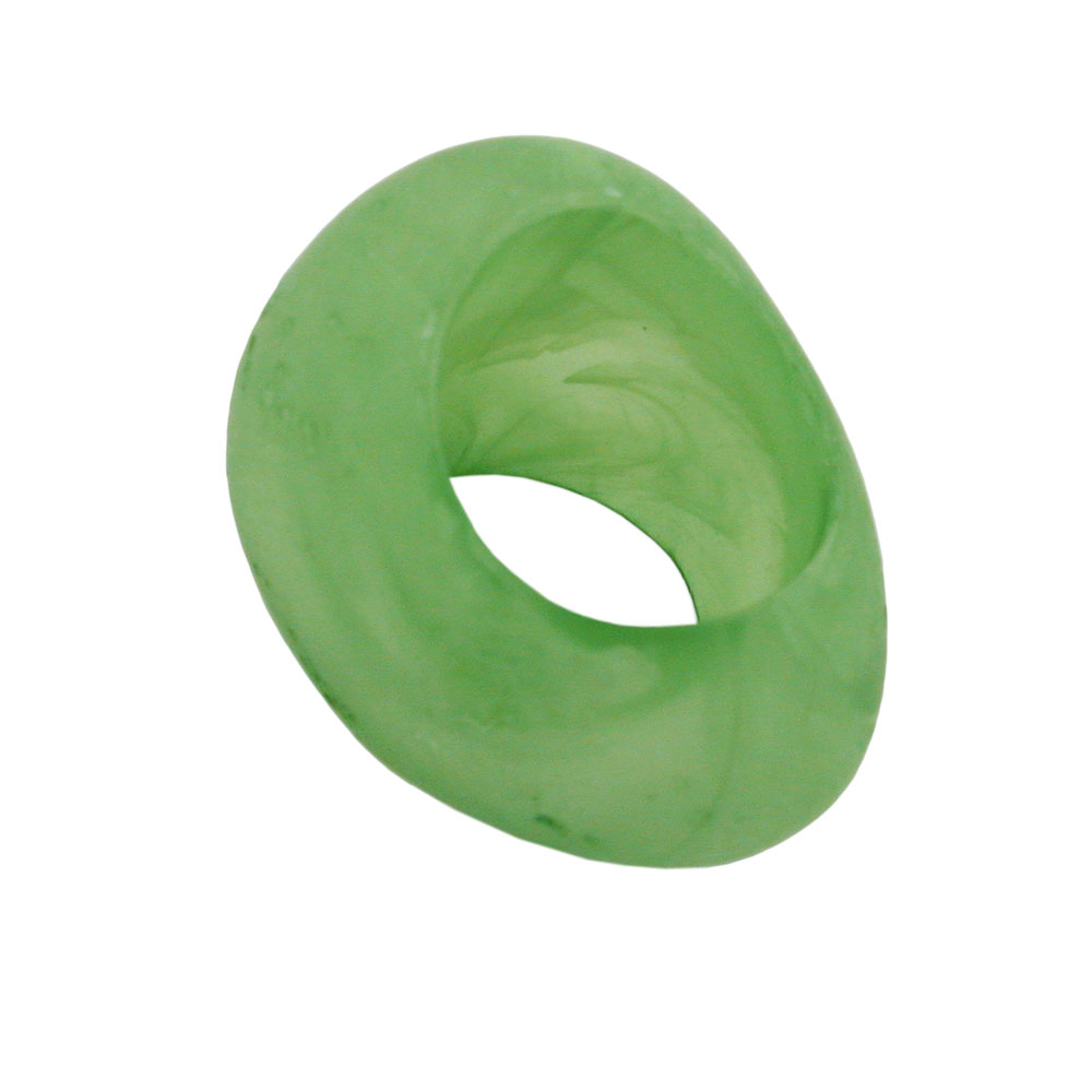 Tuchring 33x25mm Kunststoff Ringperle unrund 17mm-Loch mintgrün-marmoriert matt (mint - hellgrün)