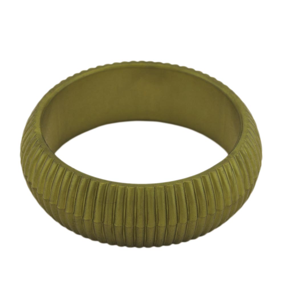 Armreif 85x26mm oliv-grün Rillenstruktur Kunststoff (oliv - grün)