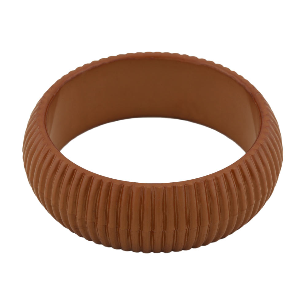 Armreif 85x26mm hellbraun Rillenstruktur Kunststoff (oliv - grün)