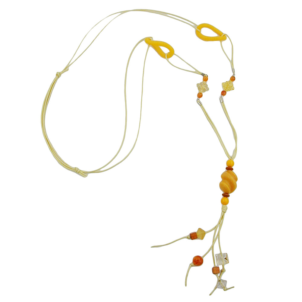 Kette, Schraubenperle gelb, ocker (Länge 100cm)