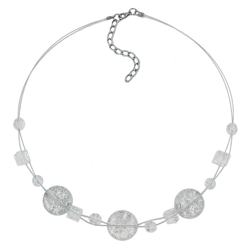 Kette Drahtkette 3x Scheibe kristall-flitter Kunststoffperlen 45cm (Länge 45cm)
