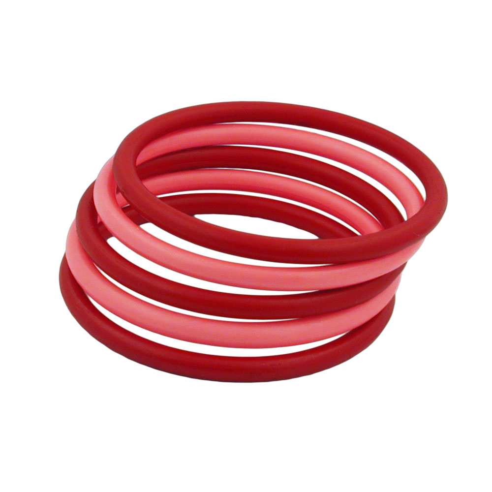 Armreifen-Ringspiel mit 5 Kunststoffringen 75x25mm 2x rosa und 3x rot (rot)