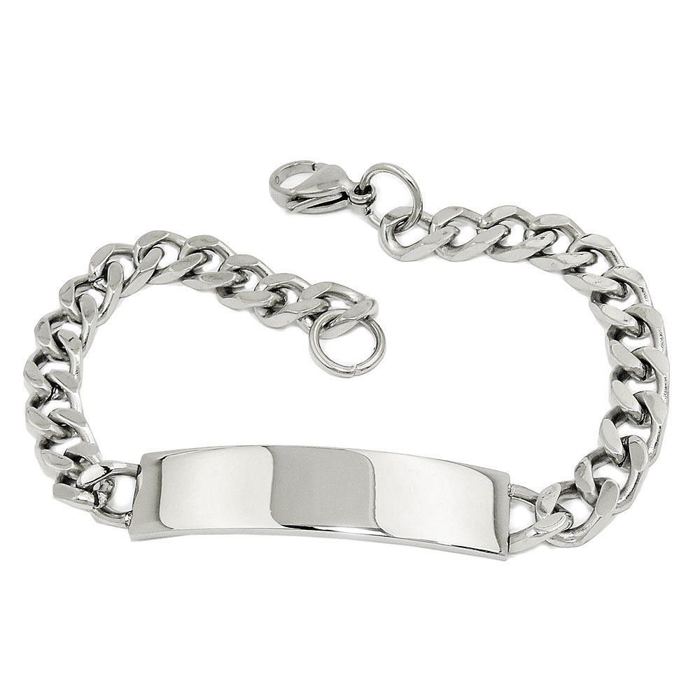 Schildband 6,5mm Armband Panzer Edelstahl (Länge 20cm)