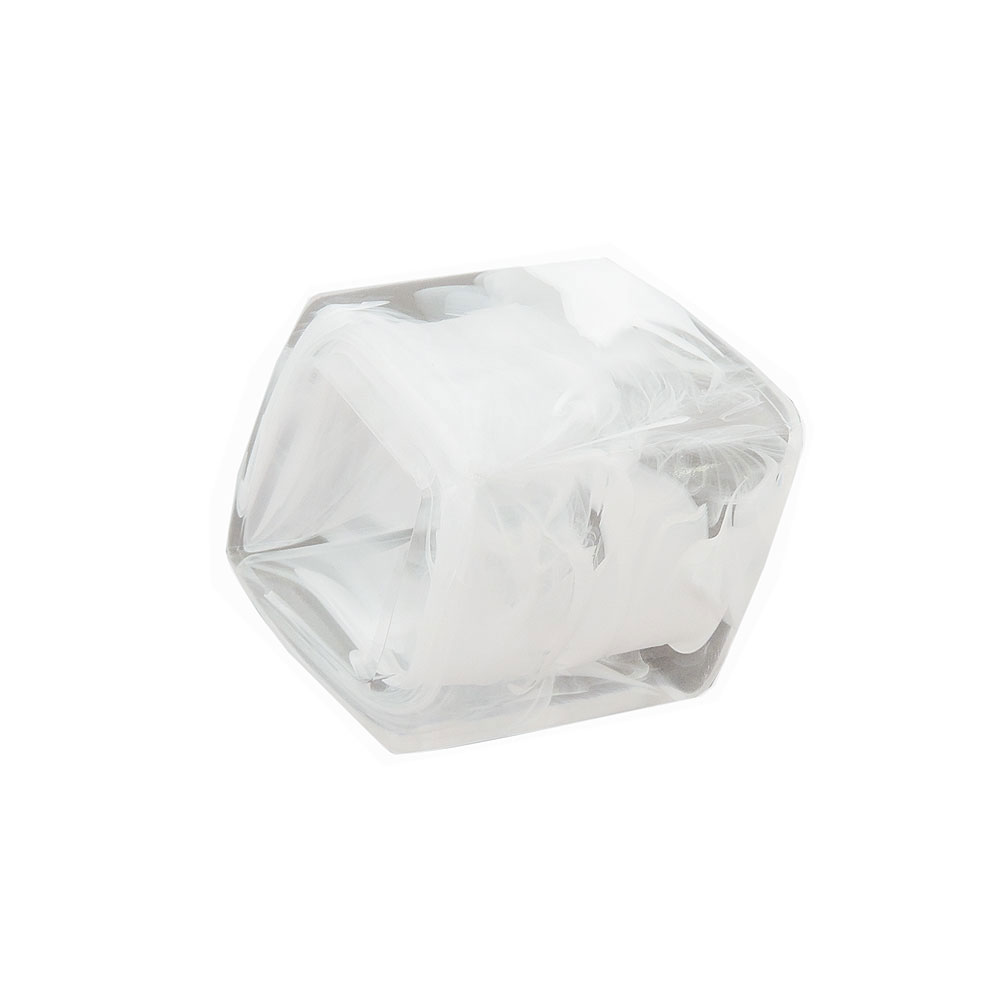 Tuchring 45x36x18mm Sechseck weiß-transparent glänzend Kunststoff (crystal - transparent)