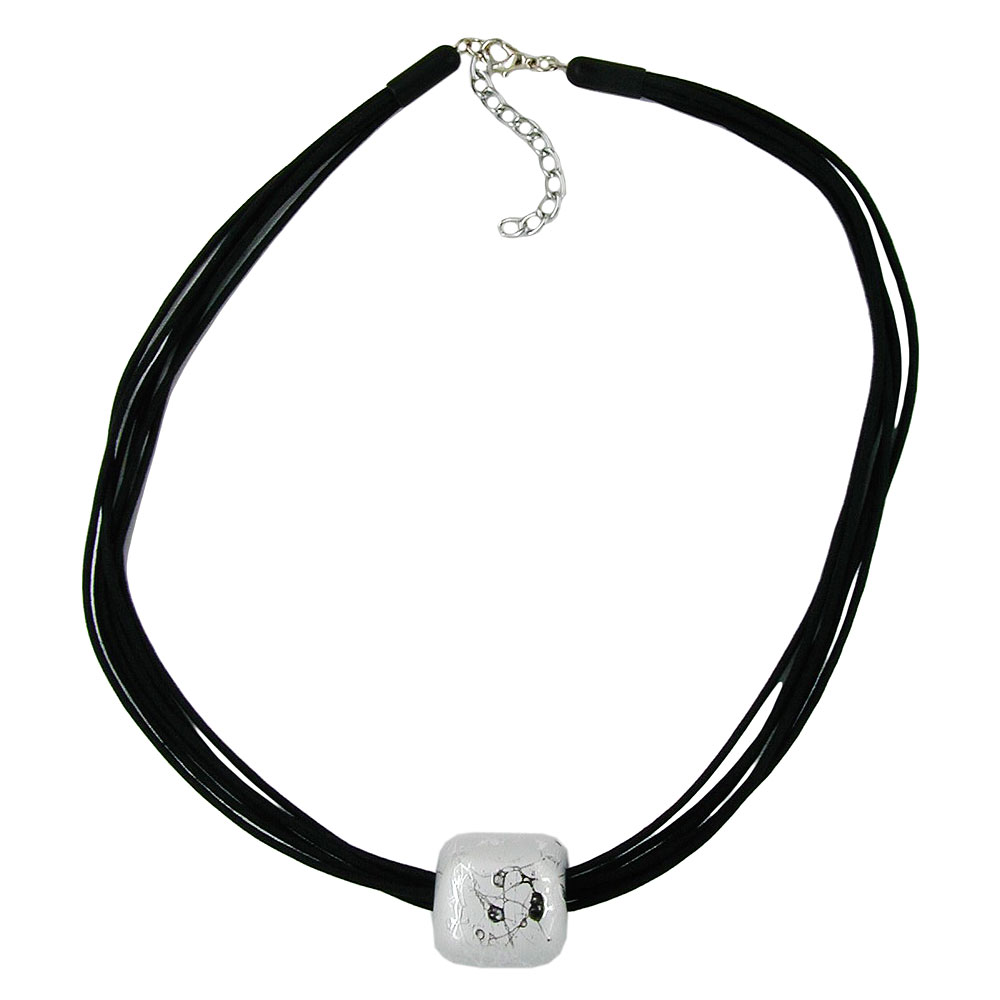 Kette, Viereckperle spucksilber (Länge 50cm)