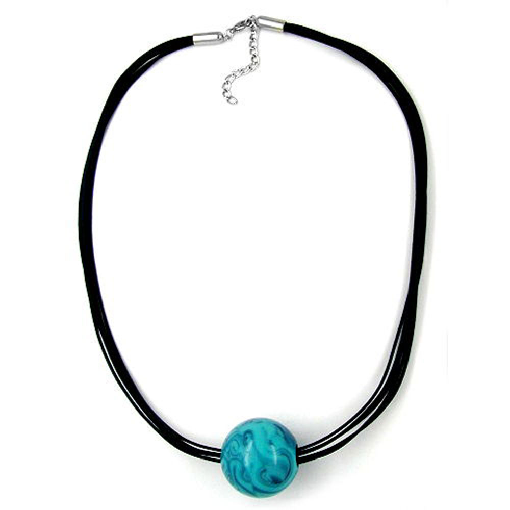 Kette, türkis-blau-marmoriert (Länge 60cm)