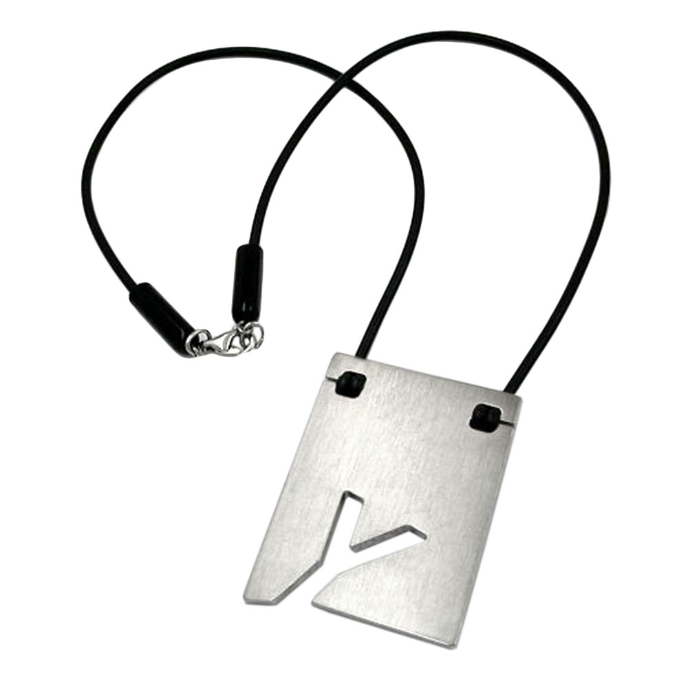 Kette 44x31mm Anhänger Edelstahl Buchstabe Y Vollgummi schwarz 42cm (Länge 42cm)