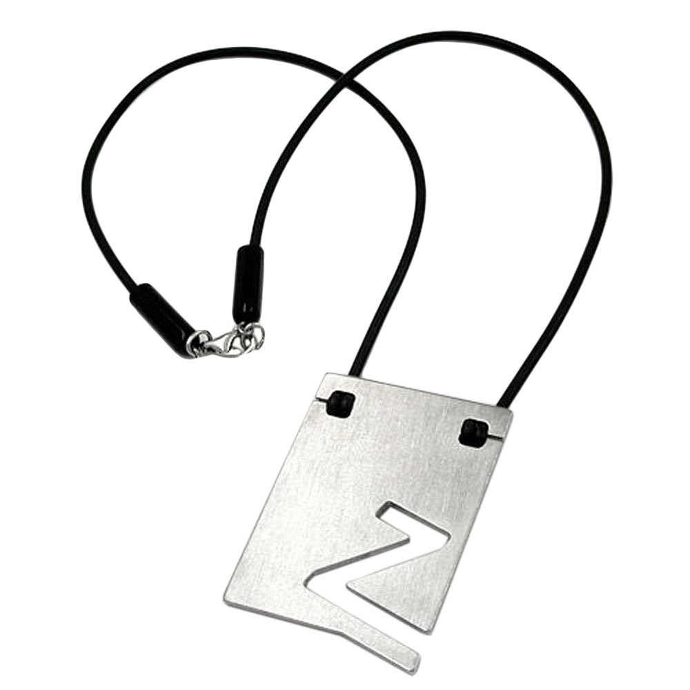Kette 44x31mm Anhänger Edelstahl Buchstabe Z Vollgummi schwarz 42cm (Länge 42cm)