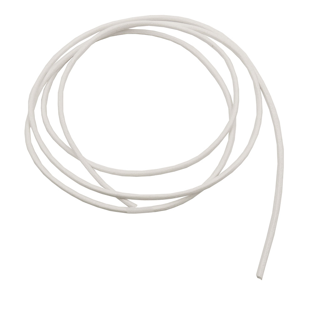 Lederband rund Rindleder 2mm weiß gefärbt ca. 1m (Länge 100cm, weiß)