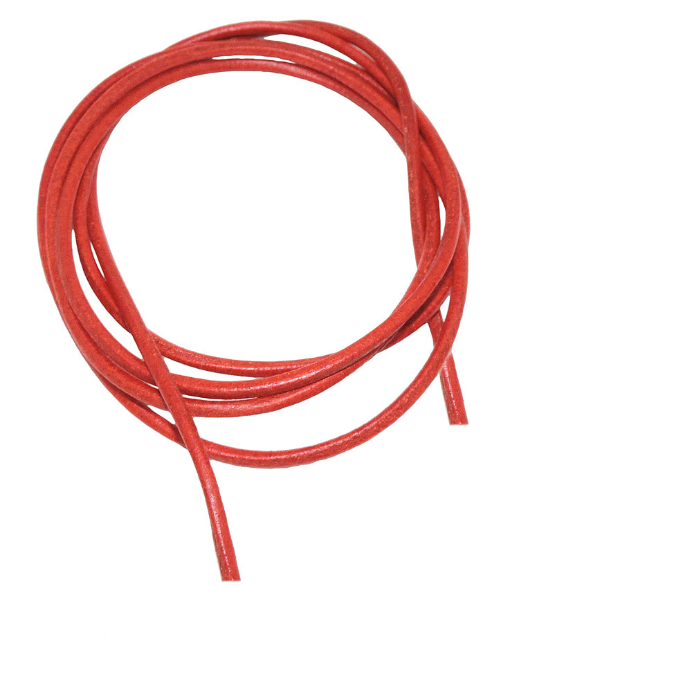 Lederband rund Rindleder 2mm orange gefärbt ca. 1m (Länge 100cm, orange)