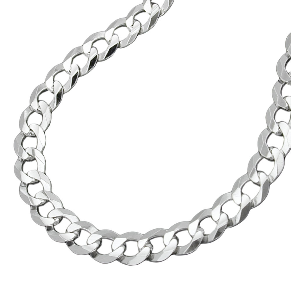 Kette 4,5mm flache Panzerkette Silber 925 50cm (Länge 50cm)