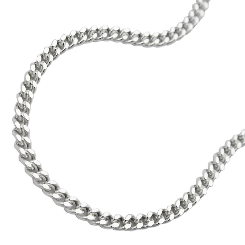 Bauchkette 2mm Flachpanzerkette 2x diamantiert Silber 925 90cm (Länge 90cm)