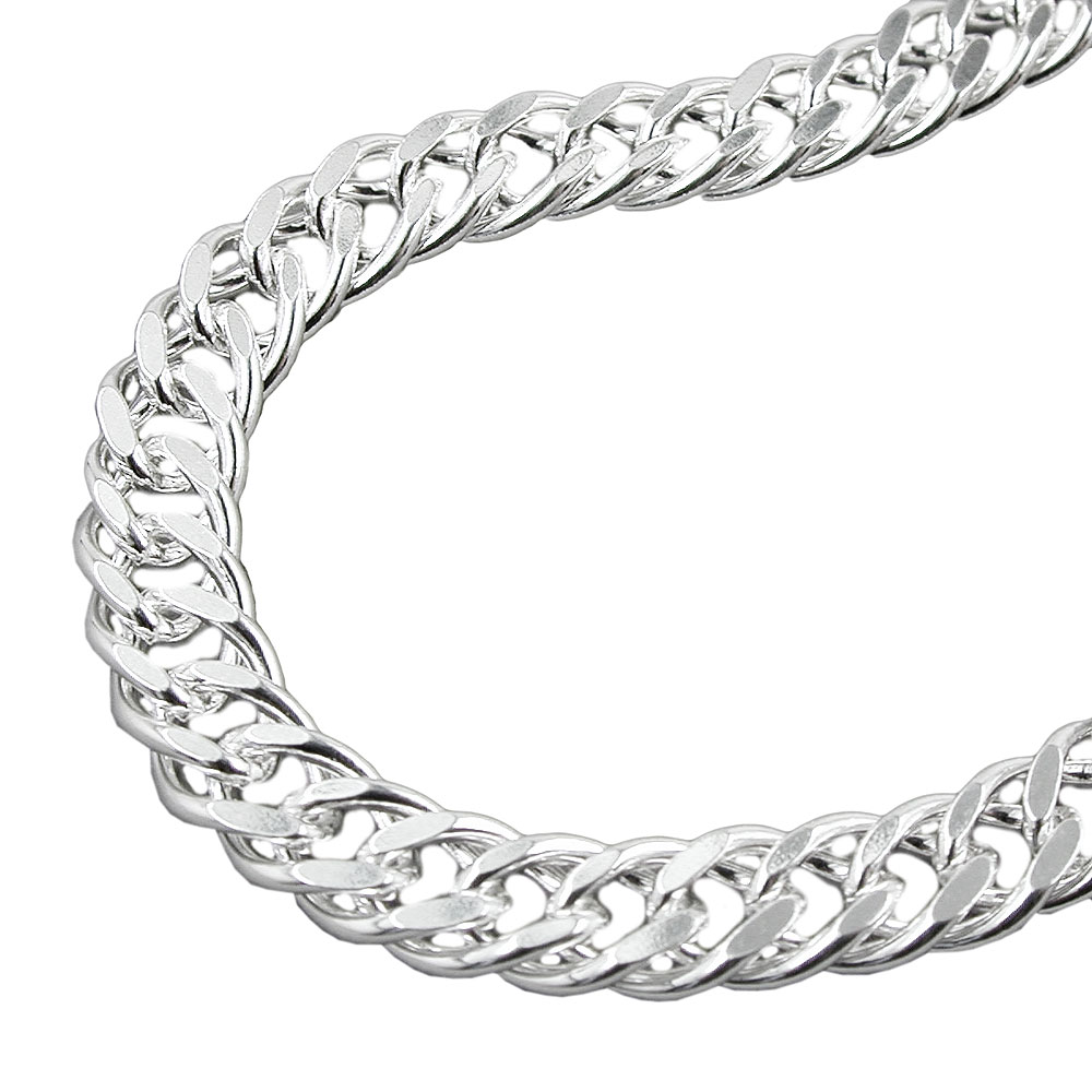 Kette 6mm Zwillingspanzerkette Silber 925 50cm (Länge 50cm)