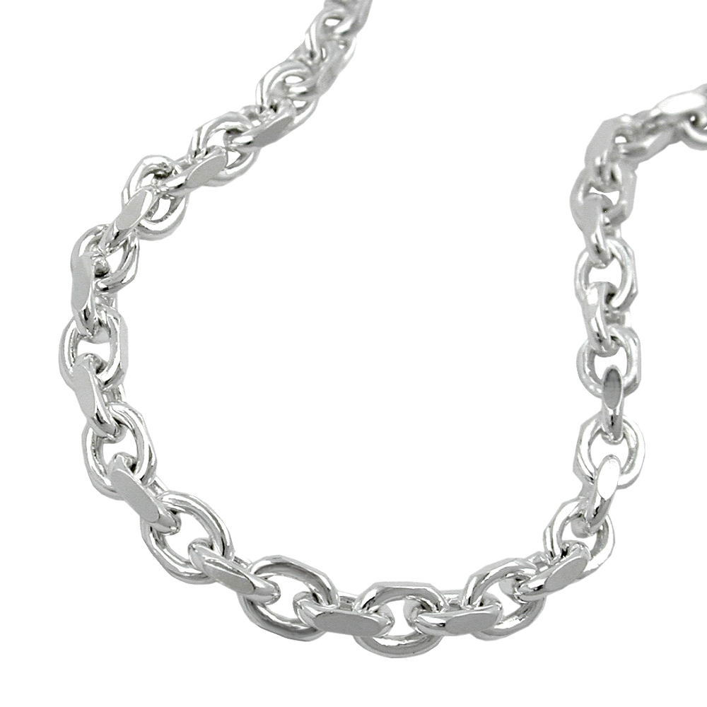 Kette 3,5mm Ankerkette 4x diamantiert Silber 925 50cm (Länge 50cm)
