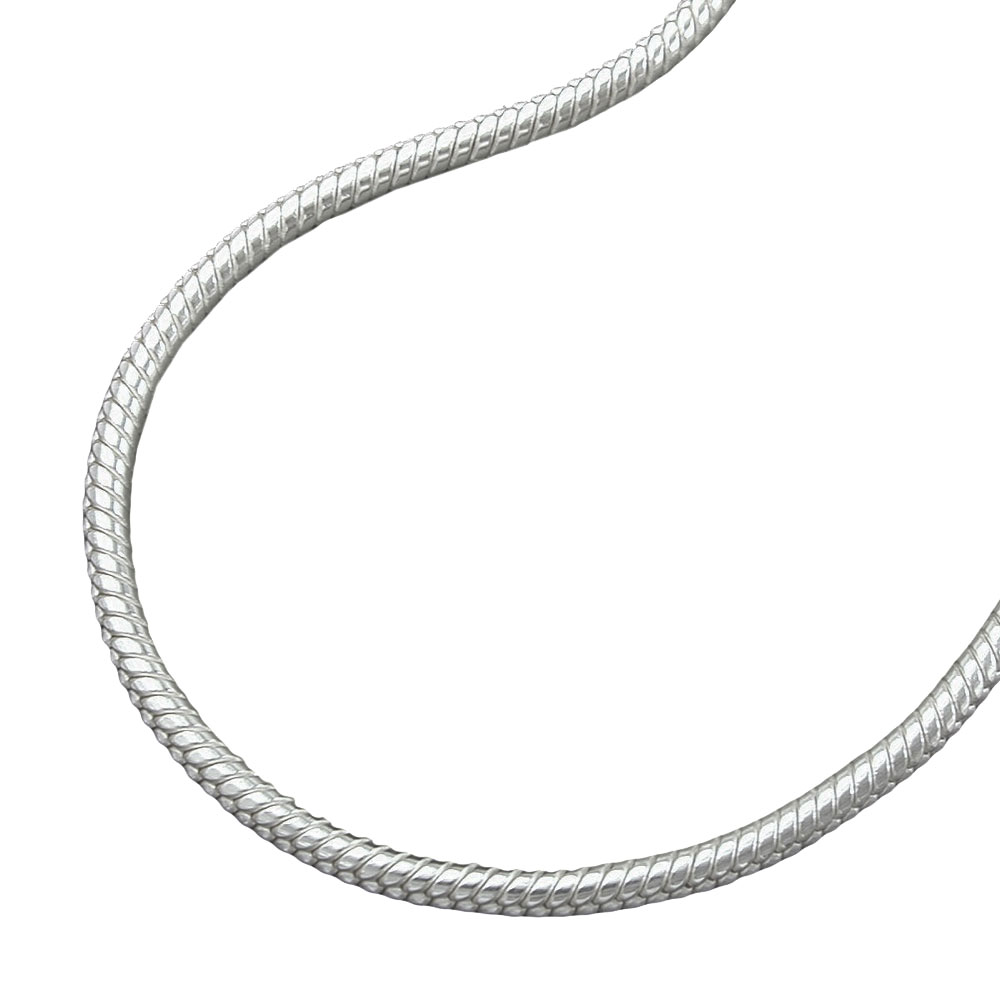 Kette 1,3mm runde Schlangenkette Silber 925 38cm (Länge 38cm)