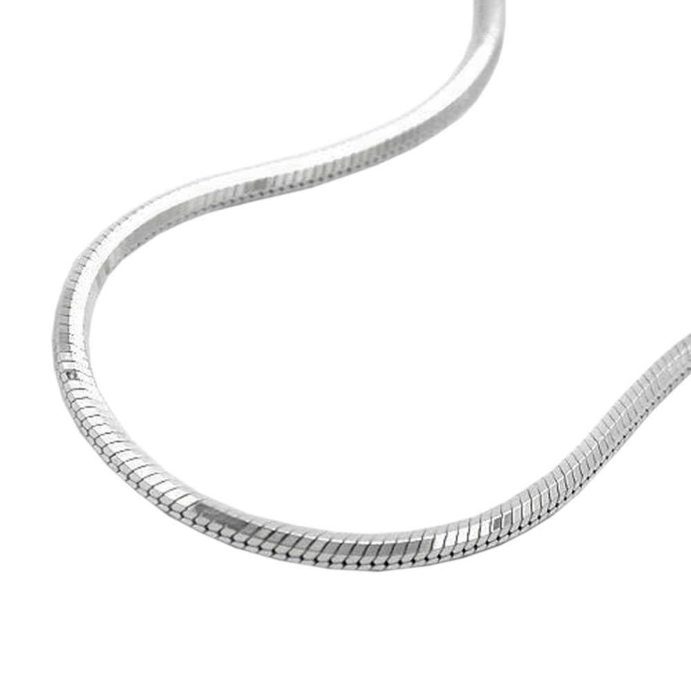 Kette 1,3mm Schlangenkette fünfkantig diamantiert Silber 925 50cm (Länge 50cm)