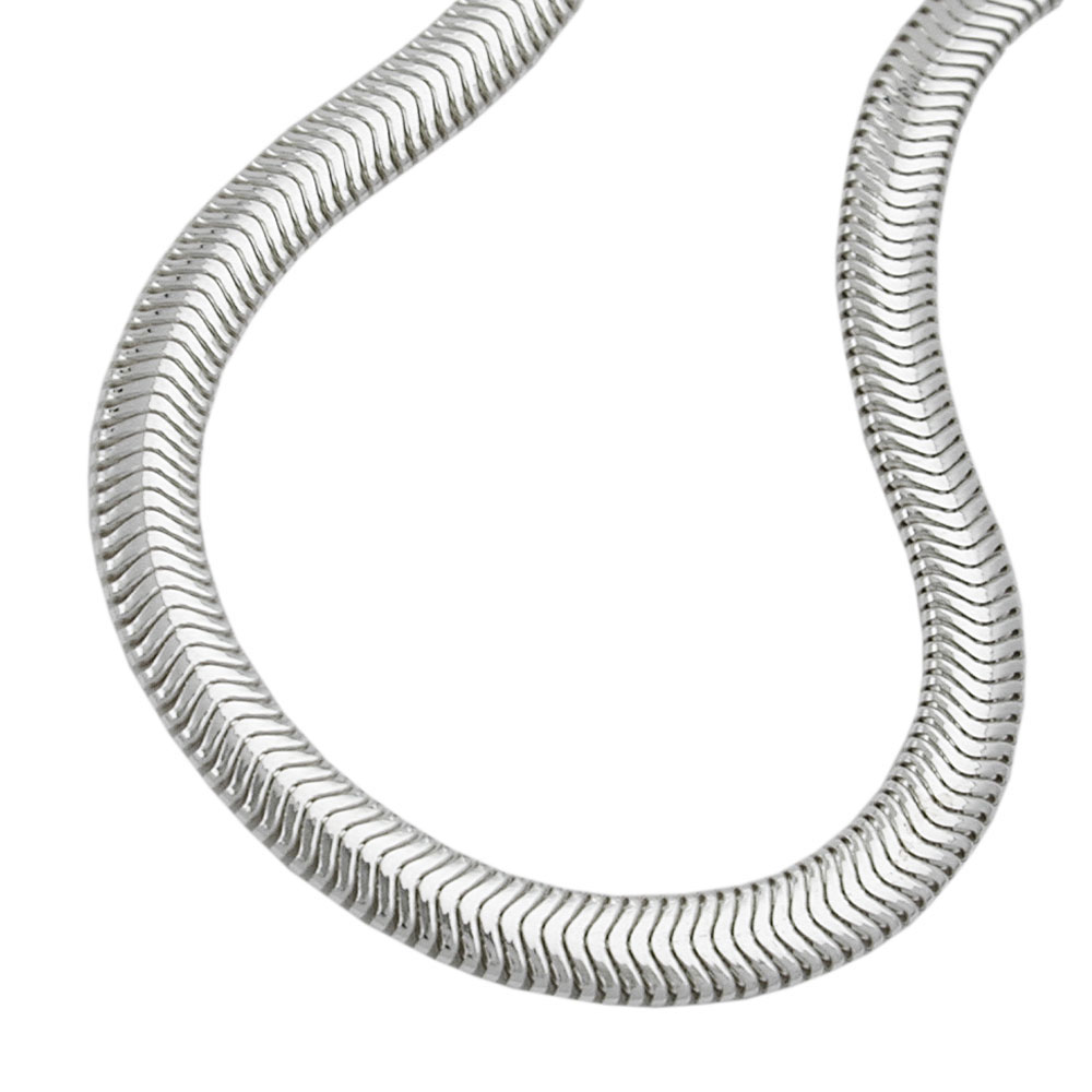 Armband 4mm Schlangenkette flach glänzend Silber 925 19cm (Länge 19cm)