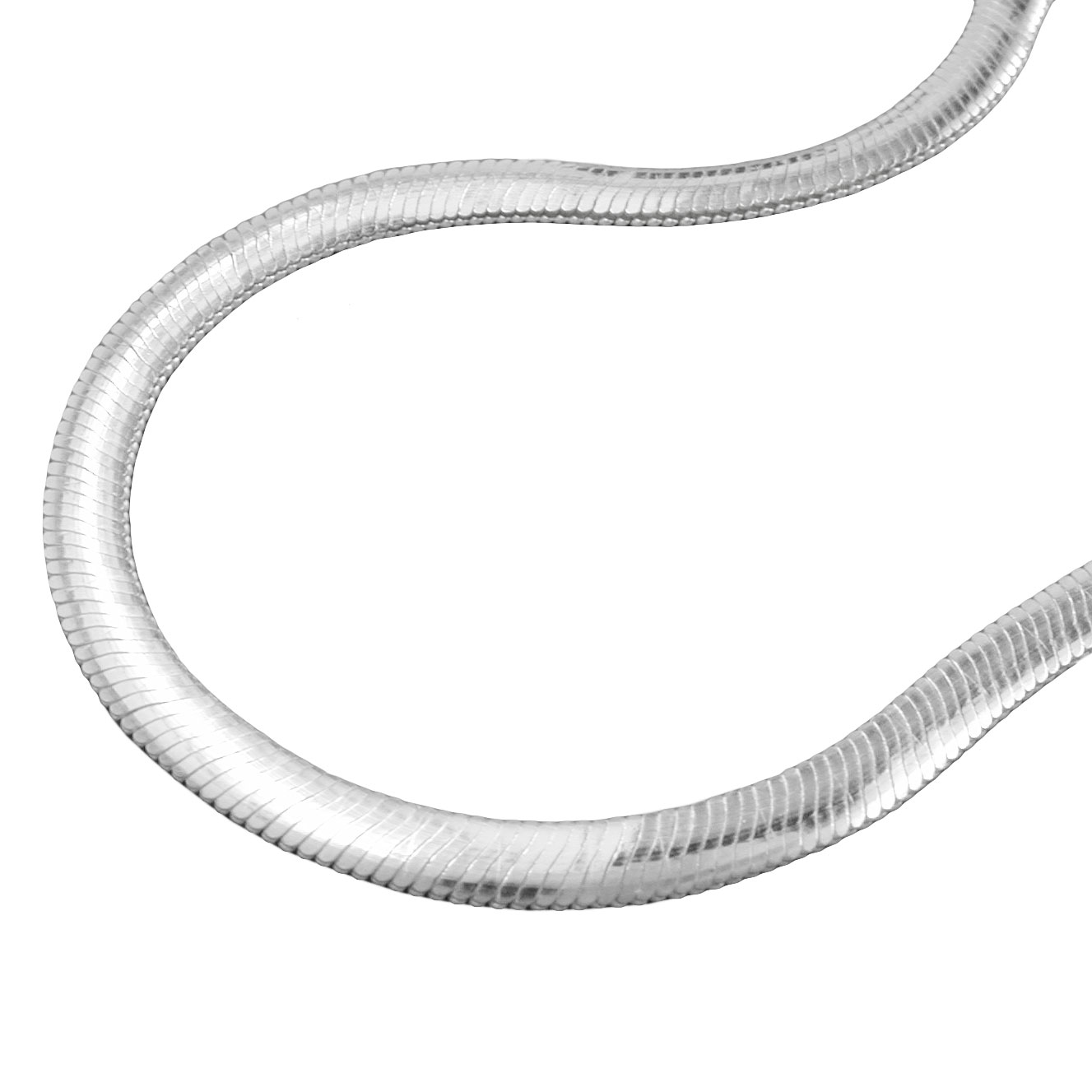 Kette 4mm Schlange flach glänzend Silber 925 45cm (Länge 45cm)