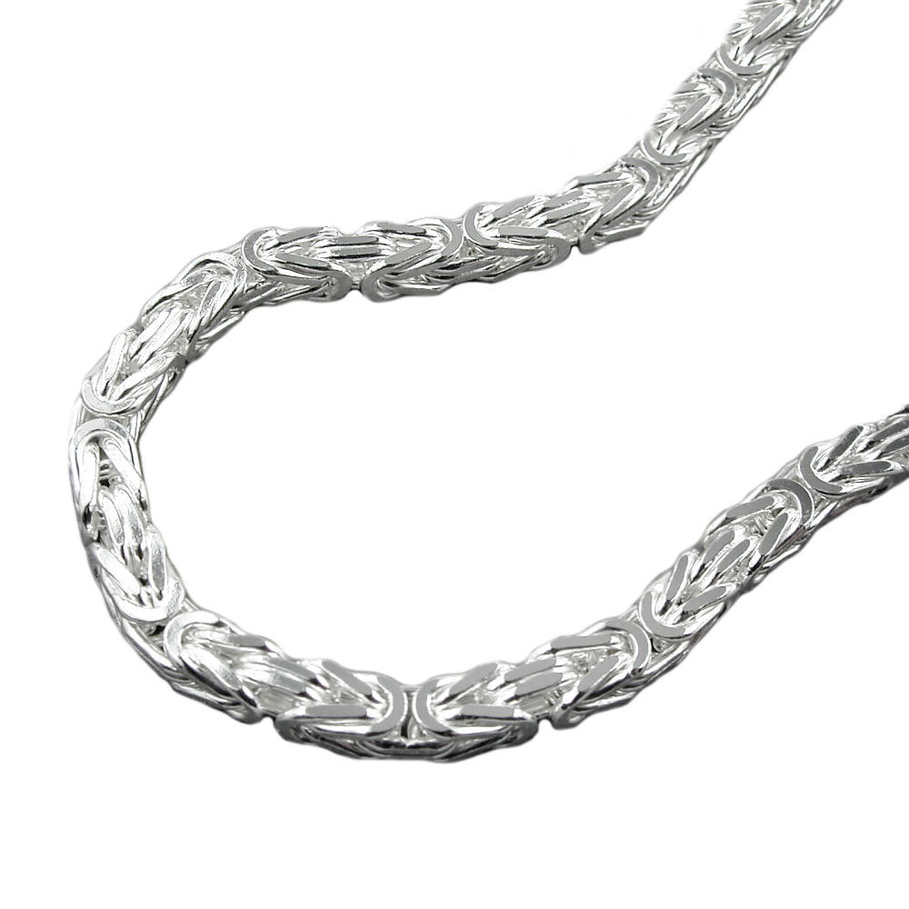 Kette 3x3mm Königskette vierkant glänzend Silber 925 45cm (Länge 45cm)
