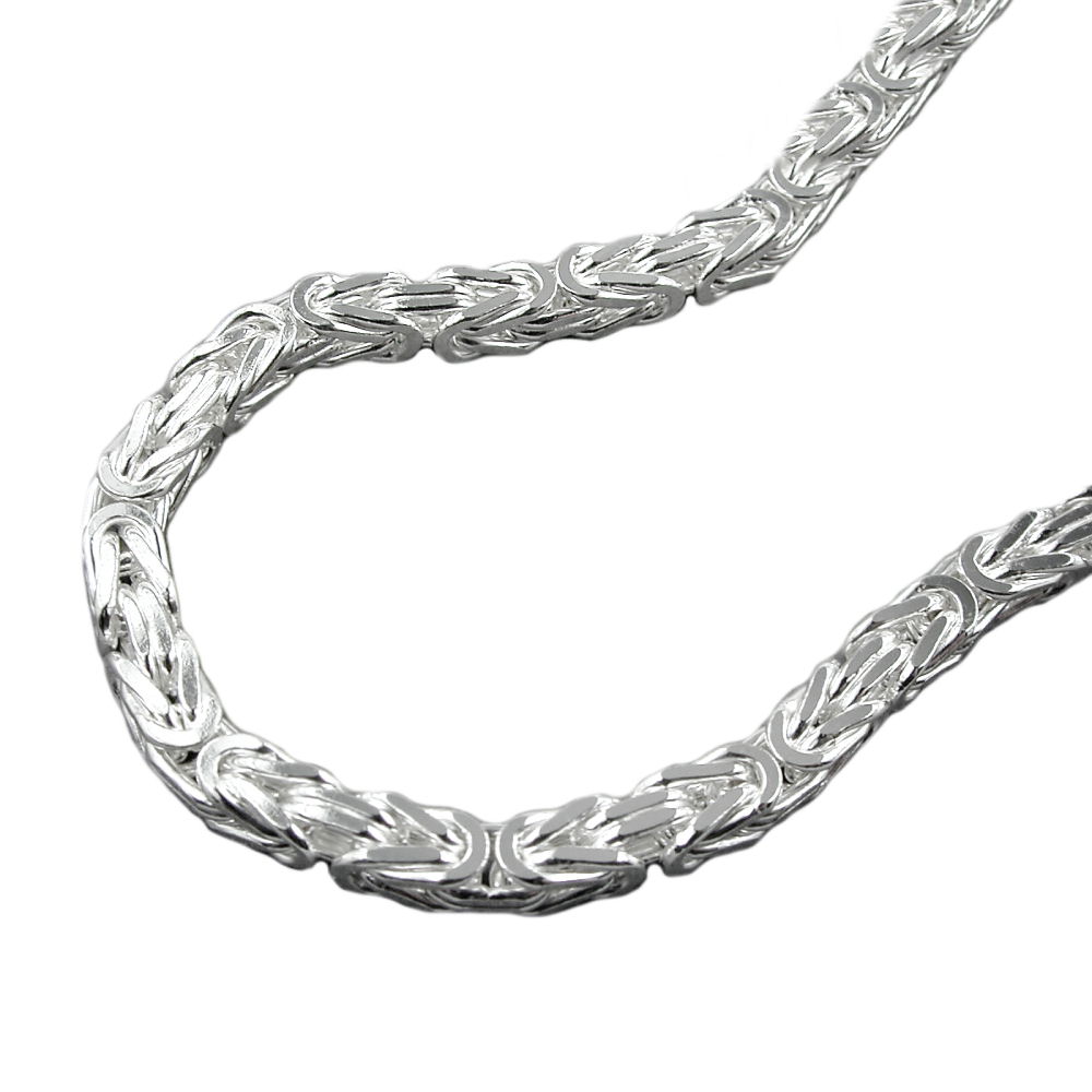 Kette 3x3mm Königskette vierkant glänzend Silber 925 60cm (Länge 60cm)