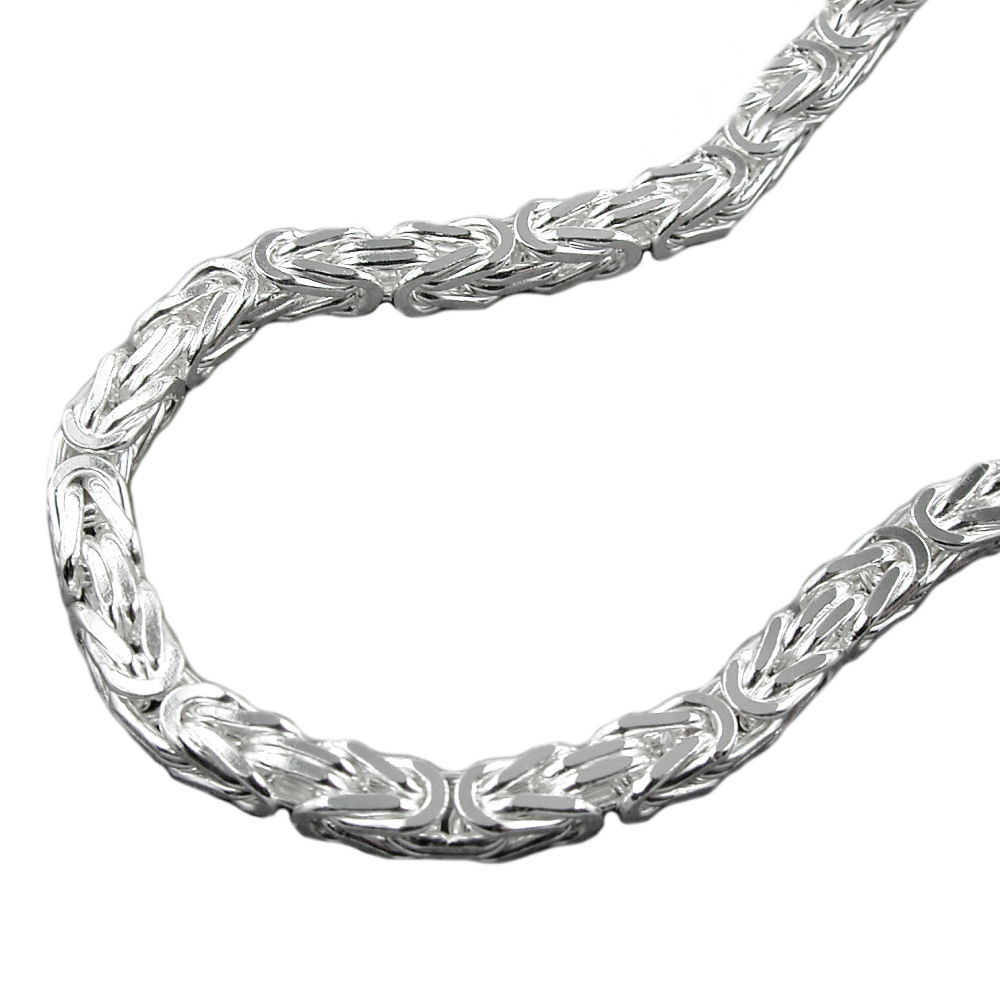 Armband 4x4mm Königskette vierkant glänzend Silber 925 19cm (Länge 19cm)